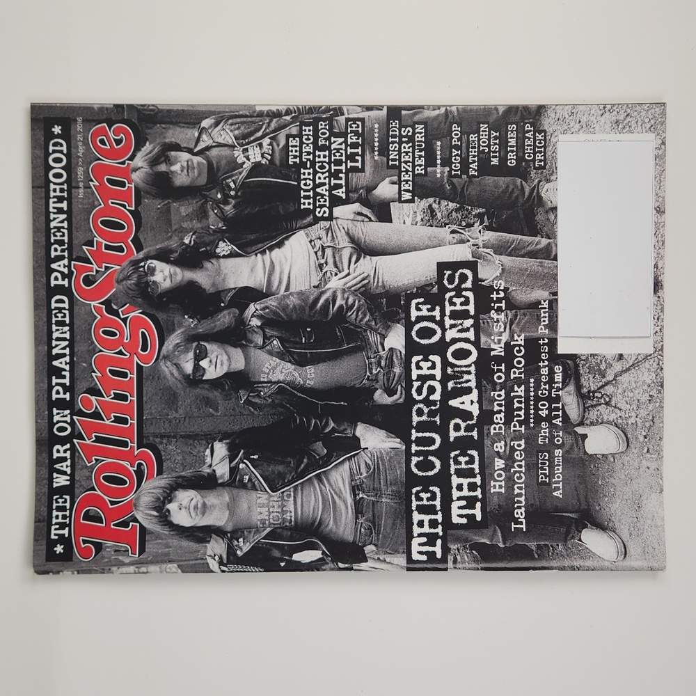RAMONES ROLLING STONE 1259 April 21, 2016, The Curse of the RAMONES VG+ Cond